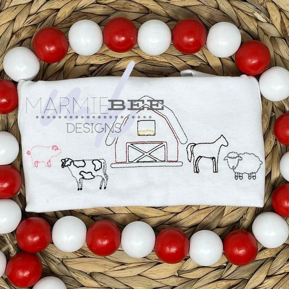 Sweet Farm Barn Line Quick Stitch Embroidery