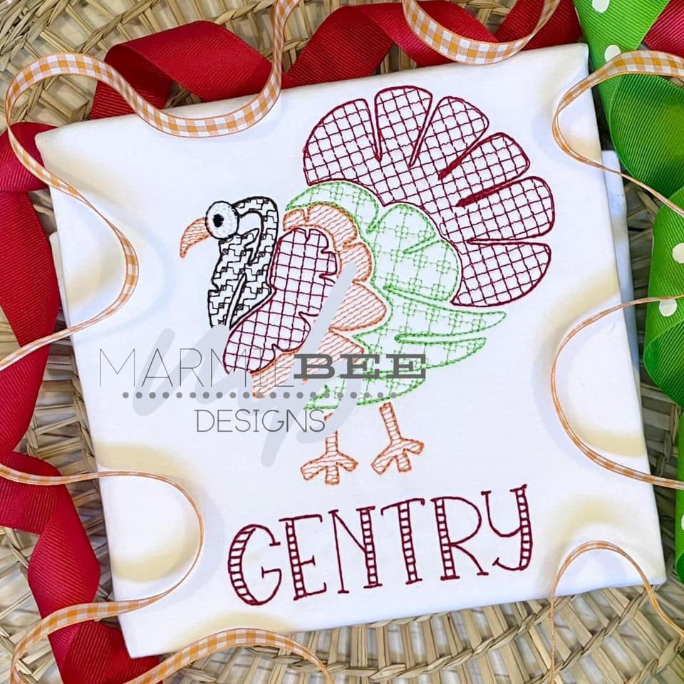 Silly Turkey Motif Quick Stitch Embroidery
