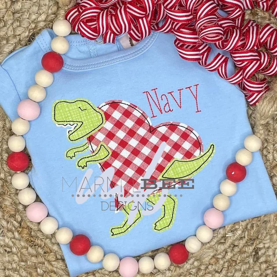 TRex Heart Applique