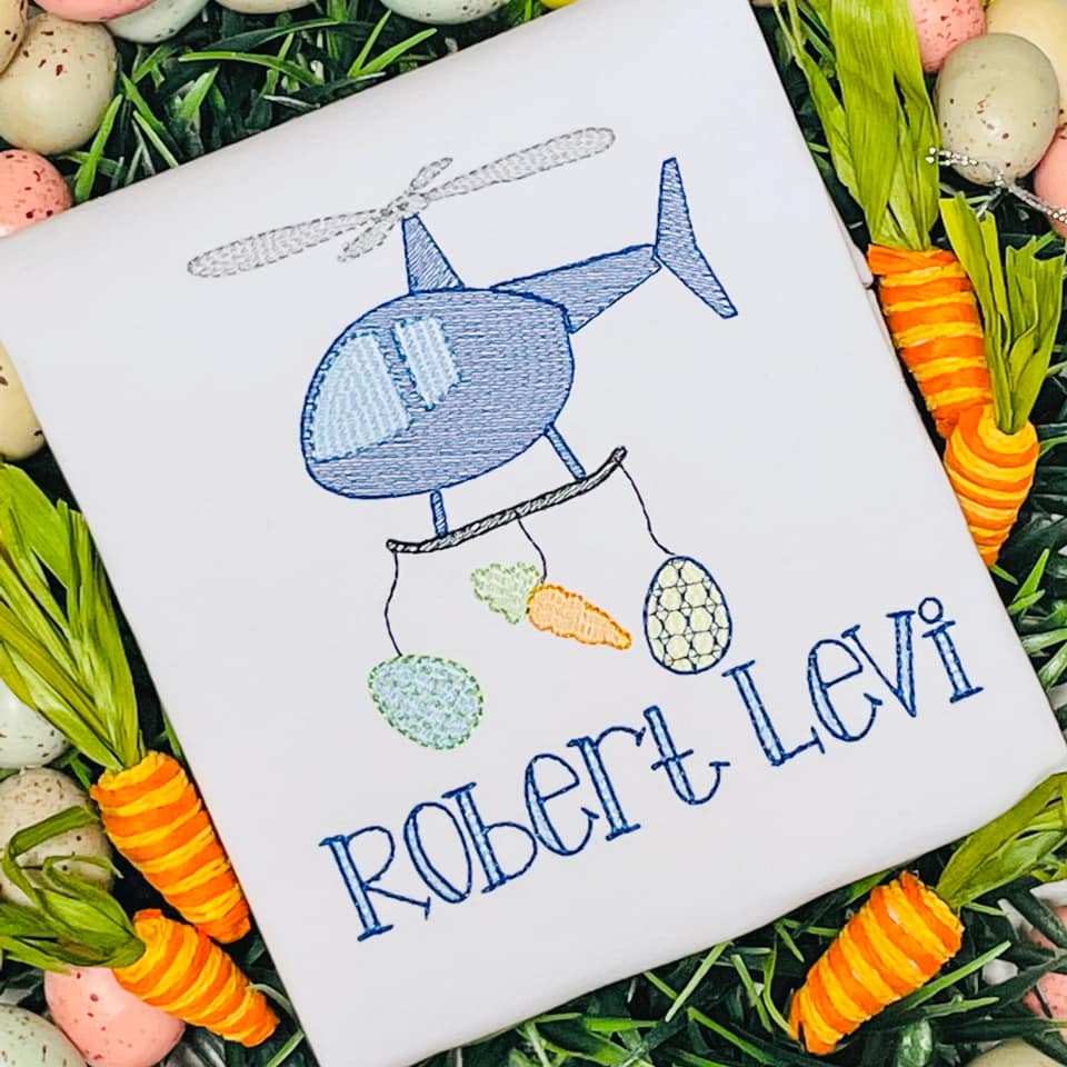 Easter Helicopter Embroidery