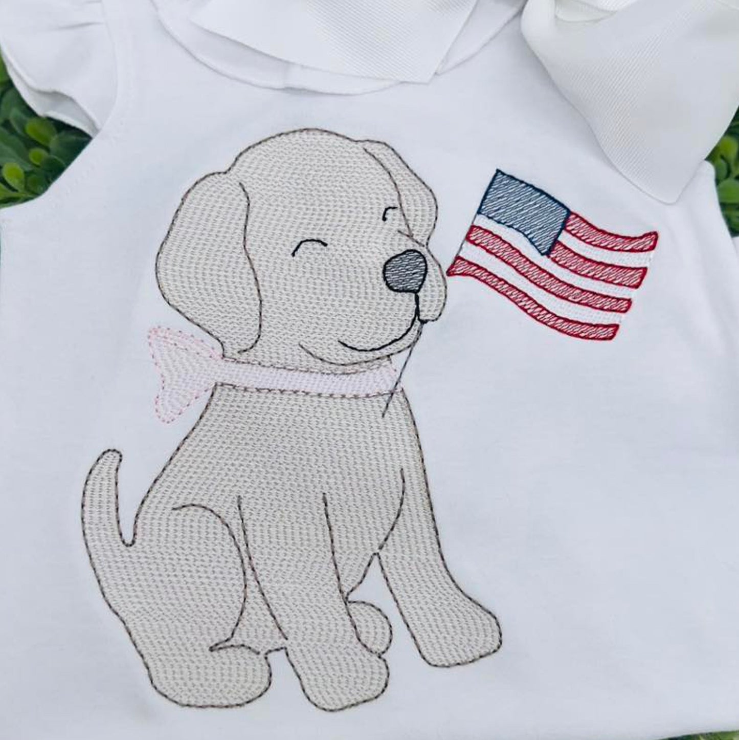Classic Pup Girl with Flag Sketch