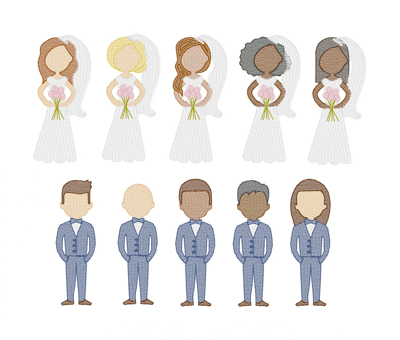Brides and Grooms (Build Your Own Family) Quick Stitch Embroidery