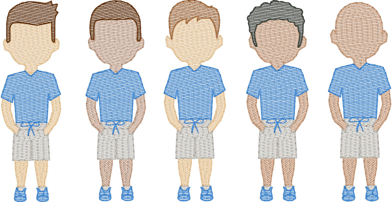 Dads in Athleisure Wear (Build Your Own Family) Quick Stitch Embroidery
