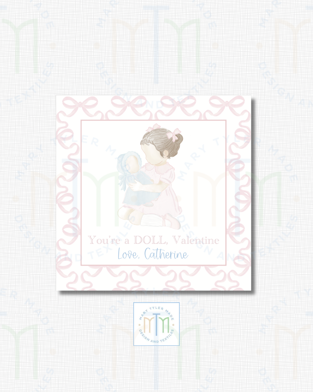 Print at Home- You’re a DOLL Valentine (Brunette)