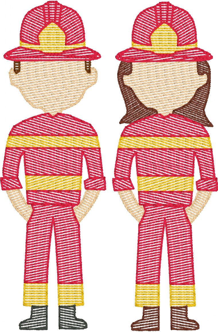 Fire Man and Woman (Build Your Own Family) Quick Stitch Embroidery