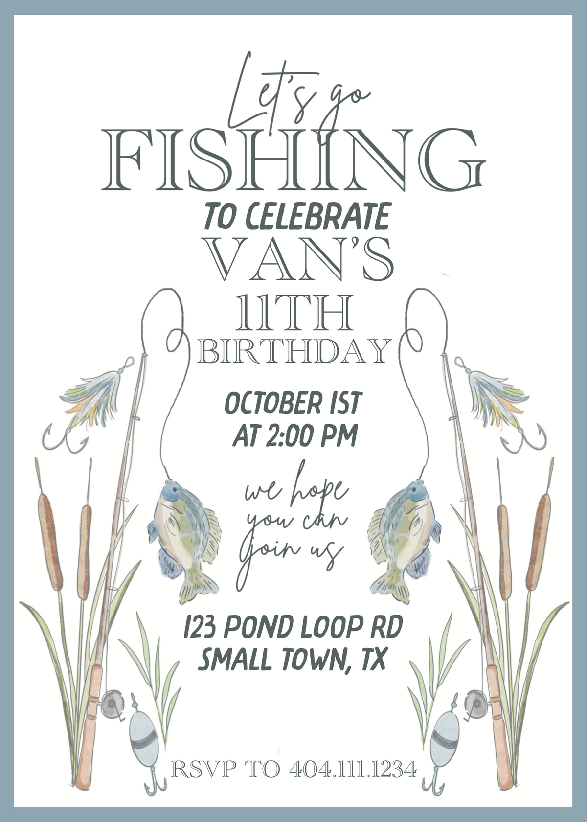 Print-at-Home - Fishing Fun Birthday Invitation