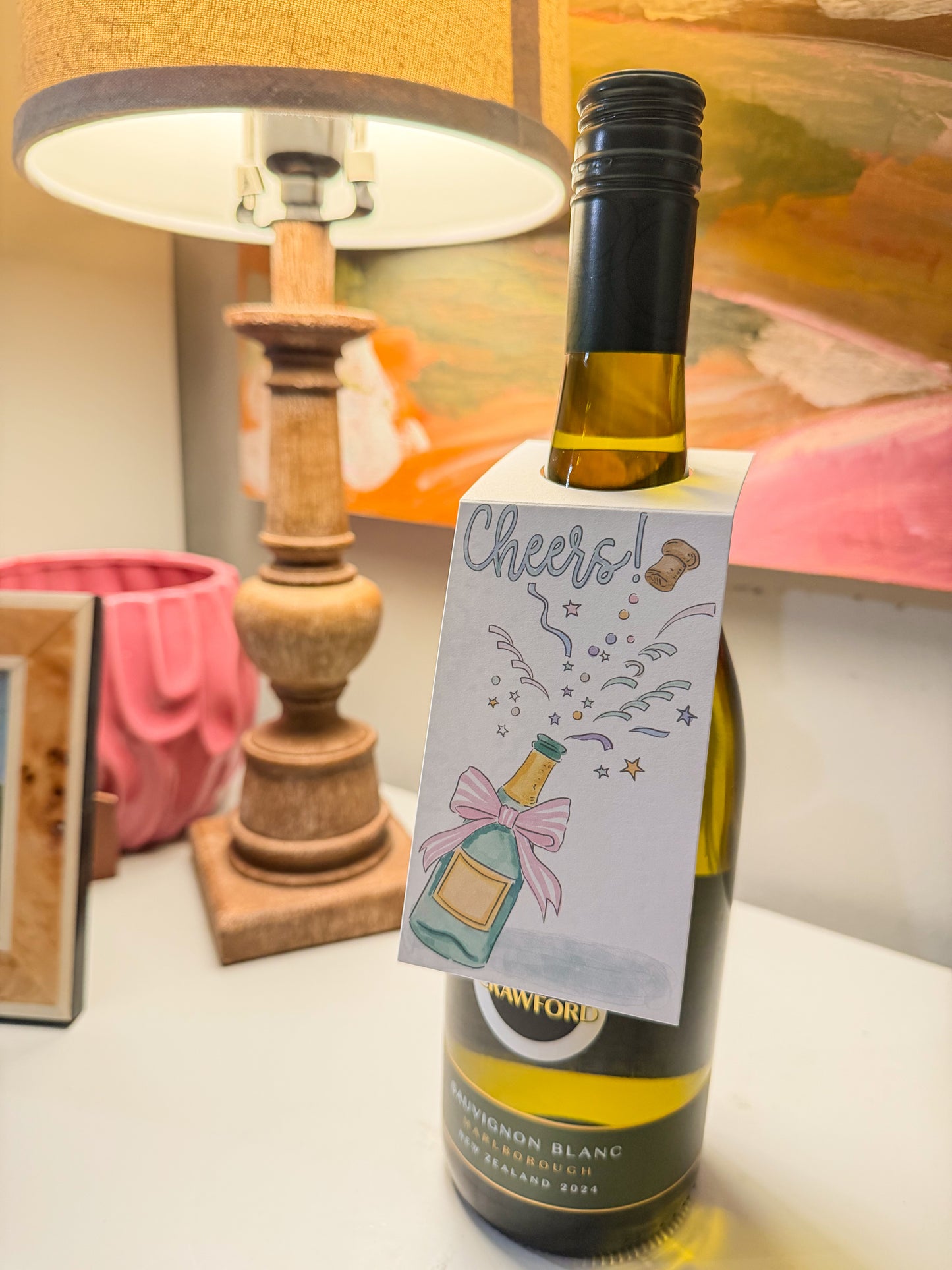 Wine Tags- White Veuve Cheers!