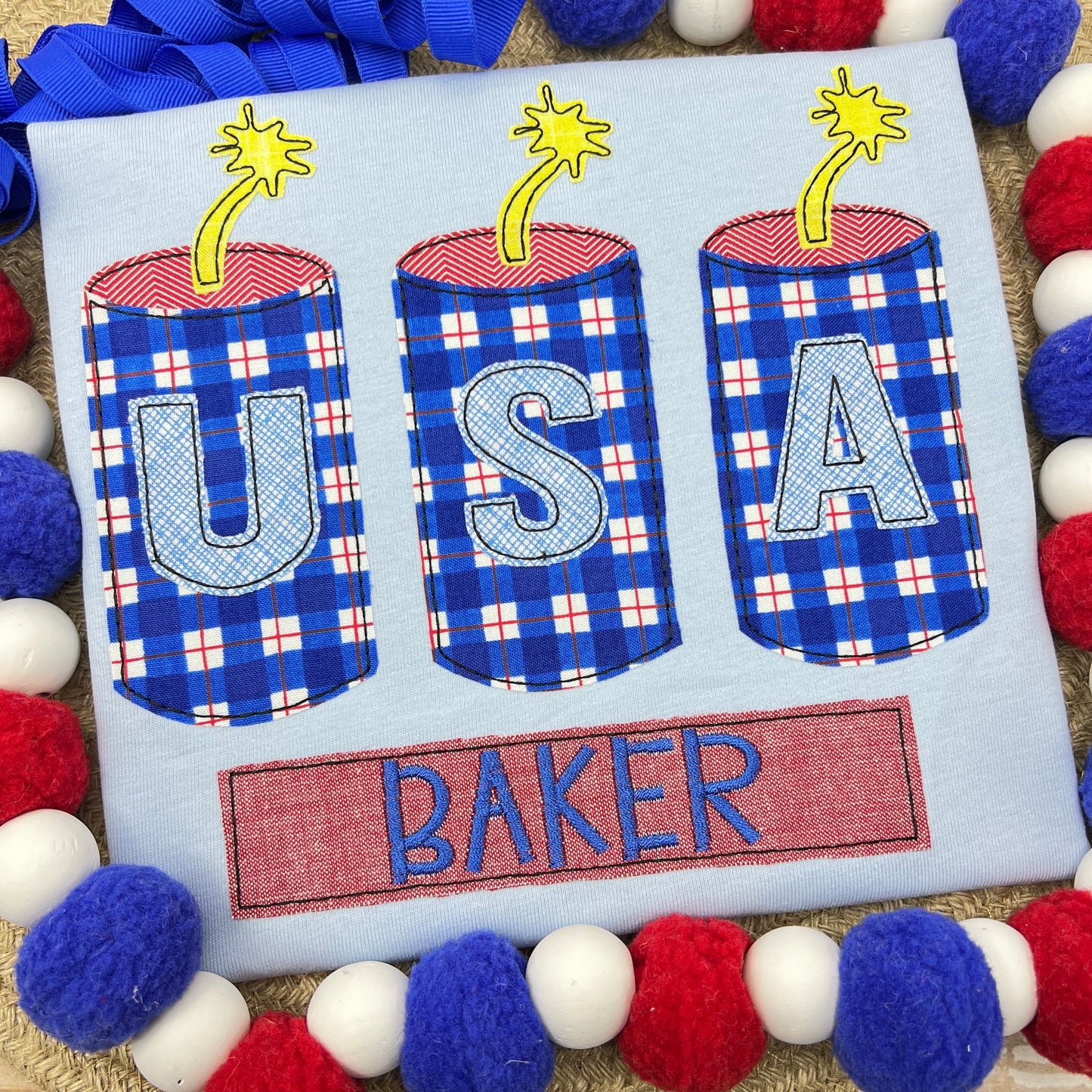 USA Fireworks Applique