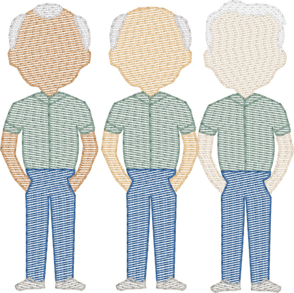 Old Men (Build Your Own Family) Quick Stitch Embroidery