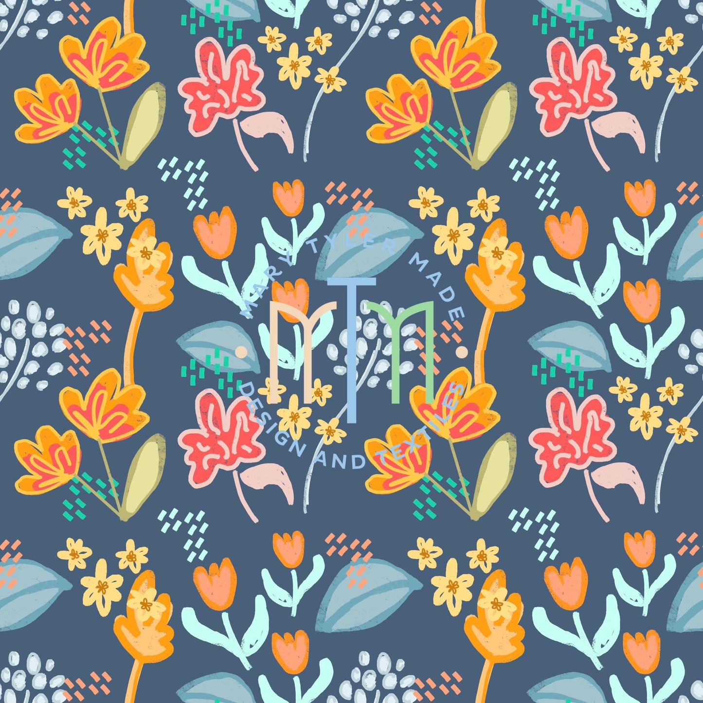 Deep Doozy Floral Seamless Design- Instant Download