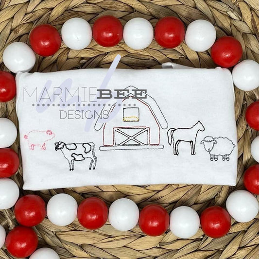 Sweet Farm Barn Line Quick Stitch Embroidery