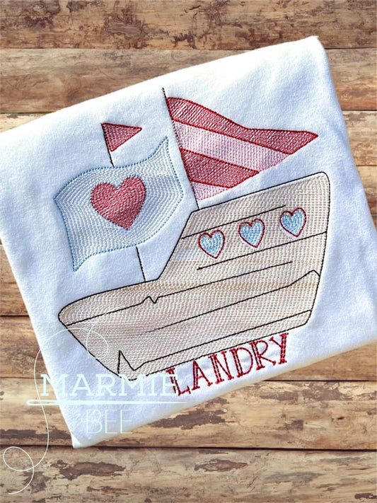 Valentine Pirate Ship Sketch