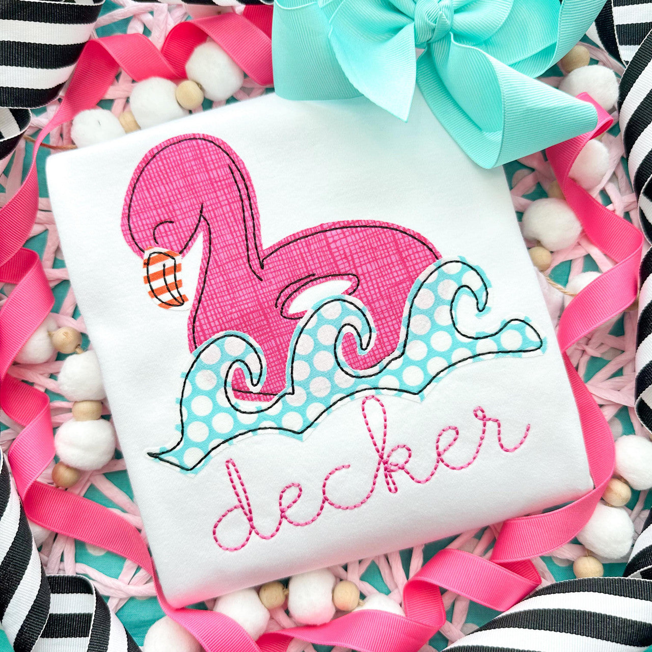 Flamingo Pool Float Applique