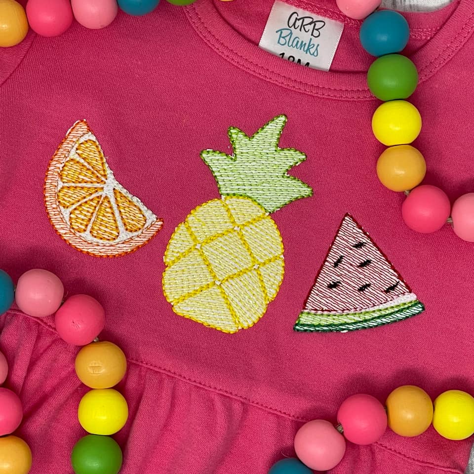 Fruit Trio Sketchy Quick Stitch Embroidery