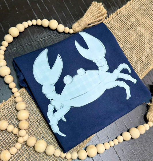 Blue Gingham Crab PNG Clipart