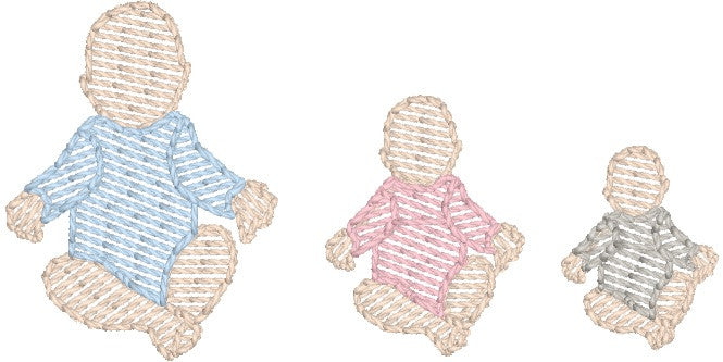 Babies in Onesies (Build Your Own Family) Quick Stitch Embroidery