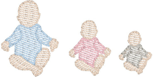 Babies in Onesies (Build Your Own Family) Quick Stitch Embroidery