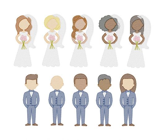 Brides and Grooms (Build Your Own Family) Quick Stitch Embroidery