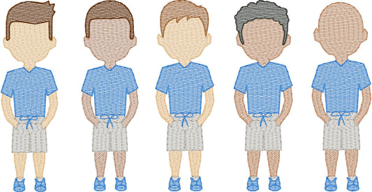 Dads in Athleisure Wear (Build Your Own Family) Quick Stitch Embroidery