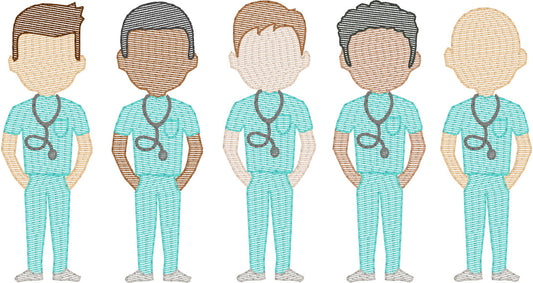 Doctors (Male) (Build Your Own Family) Quick Stitch Embroidery