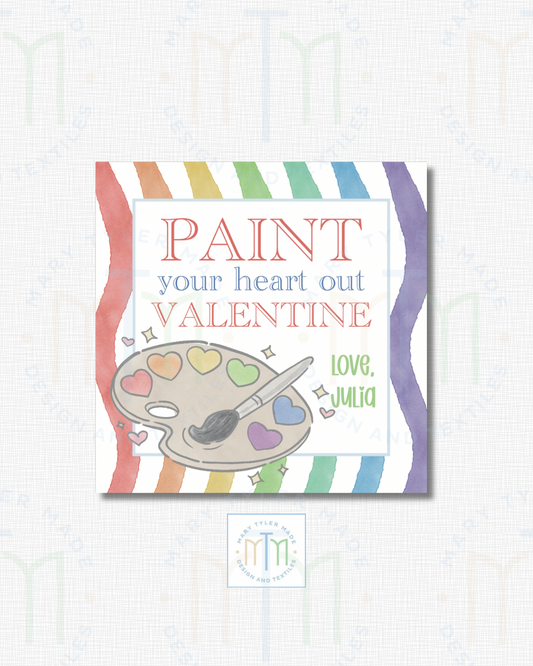 Print at Home-  Paint Your Heart Out Valentine