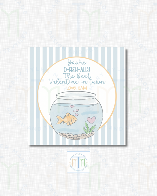 Print at Home-  O-fish-ally Goldfish Gymnastics Valentine