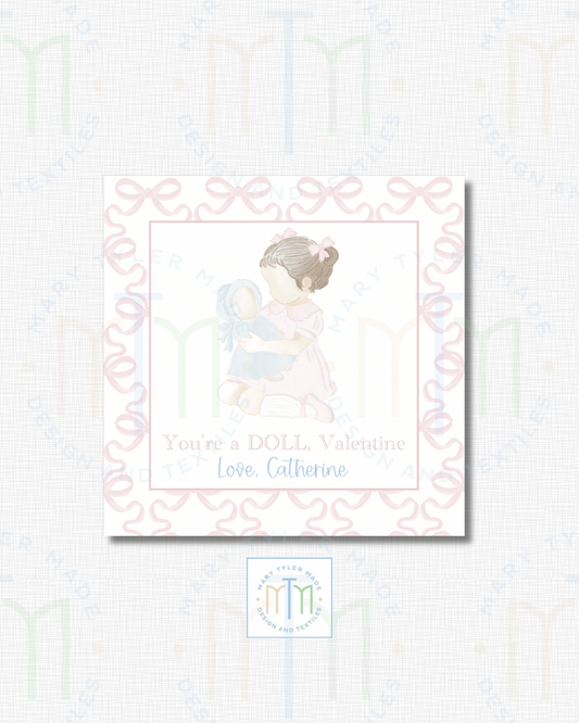Print at Home-  You’re a DOLL Valentine (Brunette)