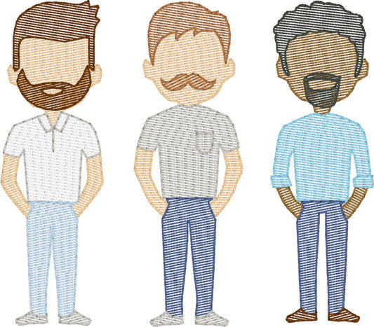 Facial Hair for Generation 2 (Add On for Family) Quick Stitch Embroidery