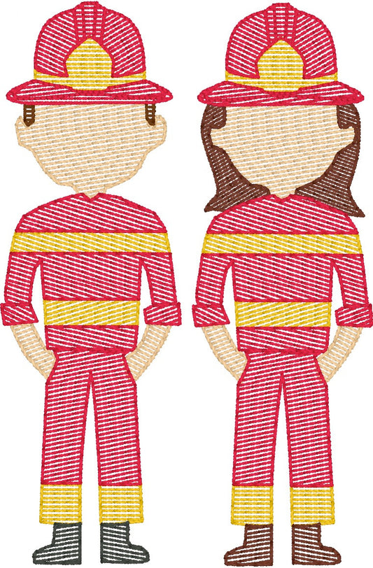 Fire Man and Woman (Build Your Own Family) Quick Stitch Embroidery