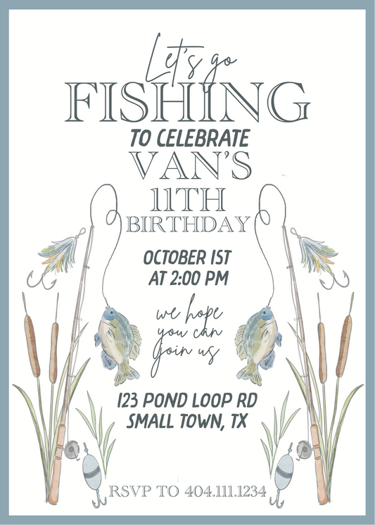 Print-at-Home - Fishing Fun Birthday Invitation