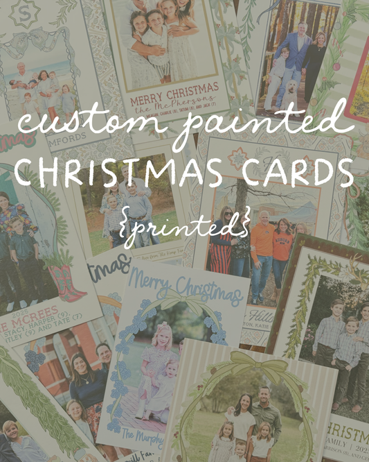 PRINTED Custom Hand Painted Christmas Card