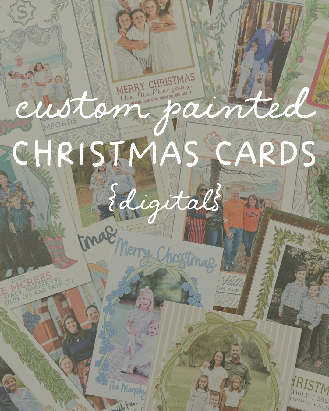 DIGITAL Custom Hand Painted Christmas Card