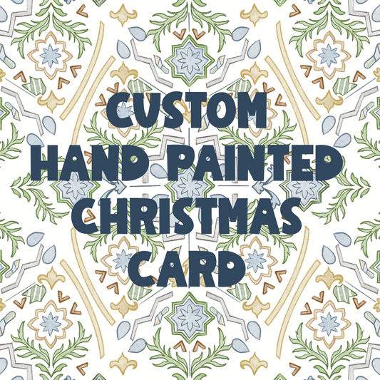 PRINTED Custom Hand Painted Christmas Card