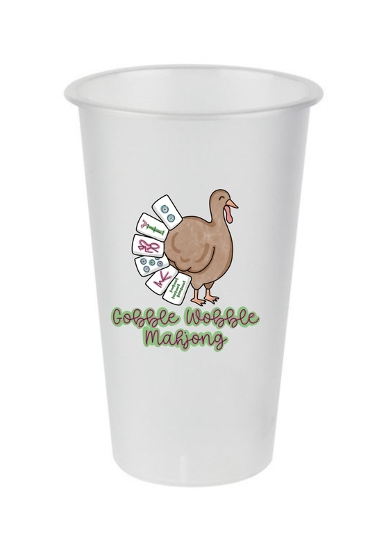 Gobble Wobble Mahjong Themed Frosted Cups