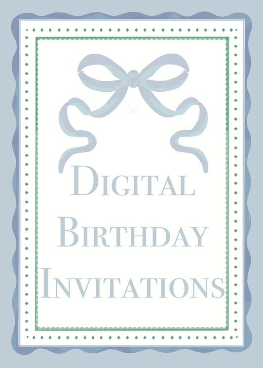 Digital Birthday Invitation- Custom Hand Painted Card