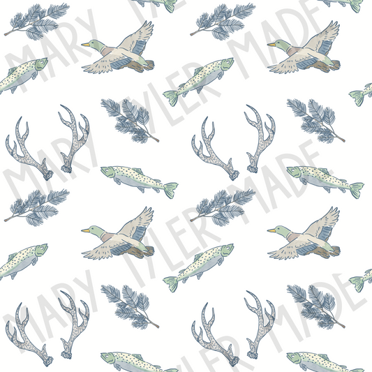 Dreamy Outdoors Seamless Pattern Design- Instant Download