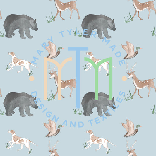 Deer, Duck, Bear, Dog Seamless