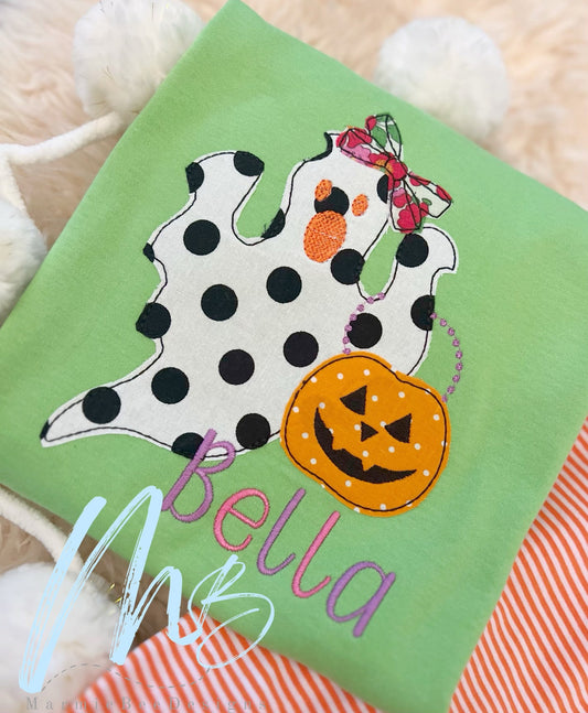 Trick or Treat Ghost Girl Applique