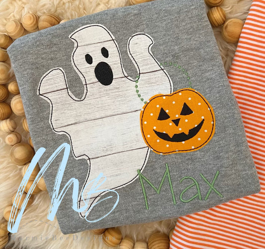 Trick or Treat Ghost Boy Applique