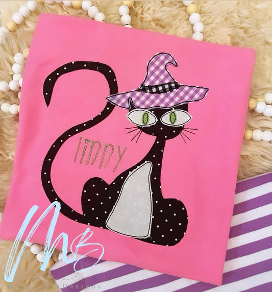 Witch Cat Applique