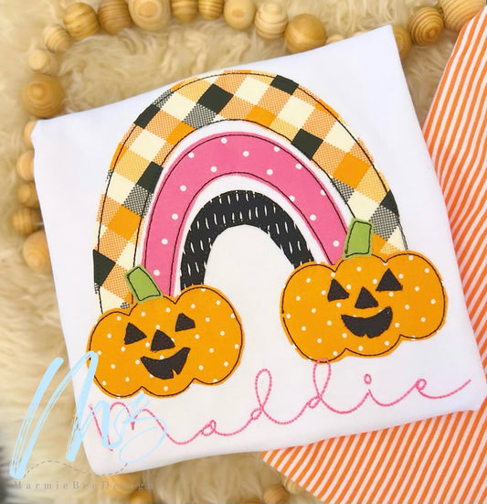 Pumpkin Rainbow Applique