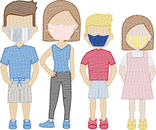 Masks Add On (Build Your Own Family) Simple Applique Add On