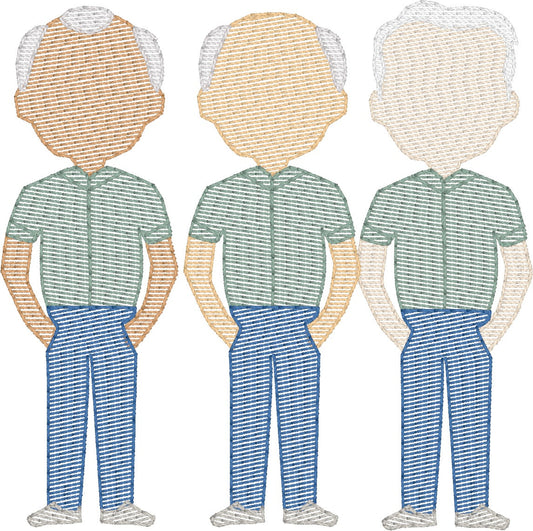 Old Men (Build Your Own Family) Quick Stitch Embroidery