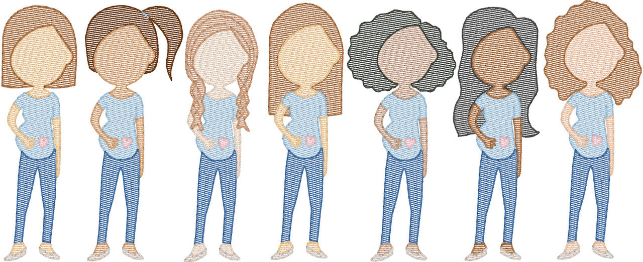 Pregnant Mamas (Build Your Own Family) Quick Stitch Embroidery