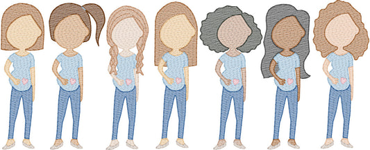 Pregnant Mamas (Build Your Own Family) Quick Stitch Embroidery