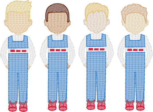 Toddler Boys in Smocked Longall (Build Your Own Family) Quick Stitch Embroidery