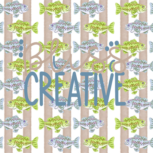 Khaki Lake Fish Digital Seamless Design- Instant Download