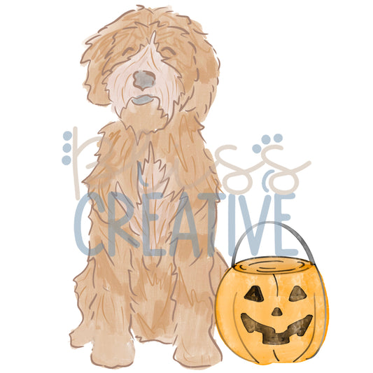 Trick or Treat Doodle Digital Clipart- Instant Download