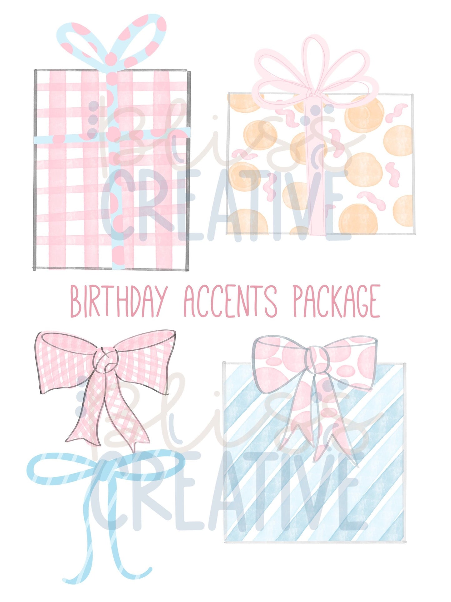 Birthday Accents Bundle Clipart- Instant Download