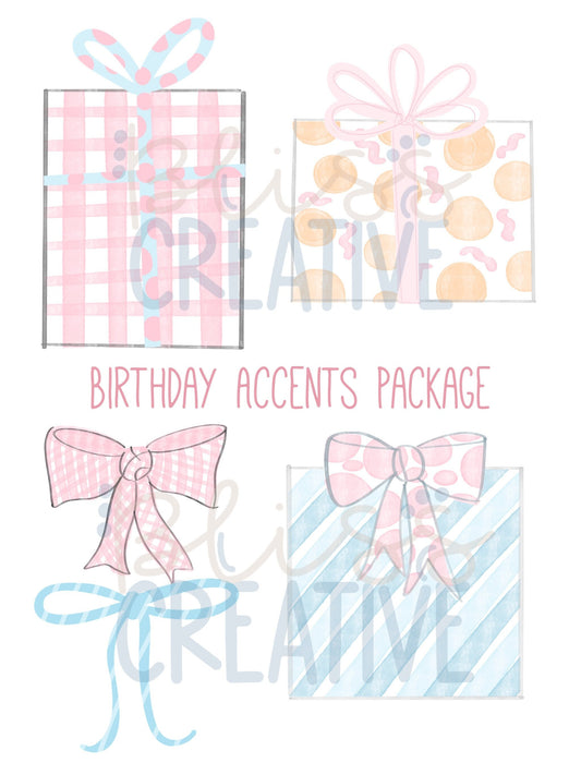 Birthday Accents Bundle Clipart- Instant Download